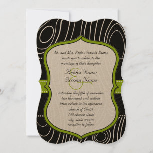 Invitation Rustique Vert Pays Mariage de grain de bois