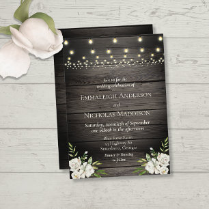 Invitation Rustique vieille grange Mariage en bois