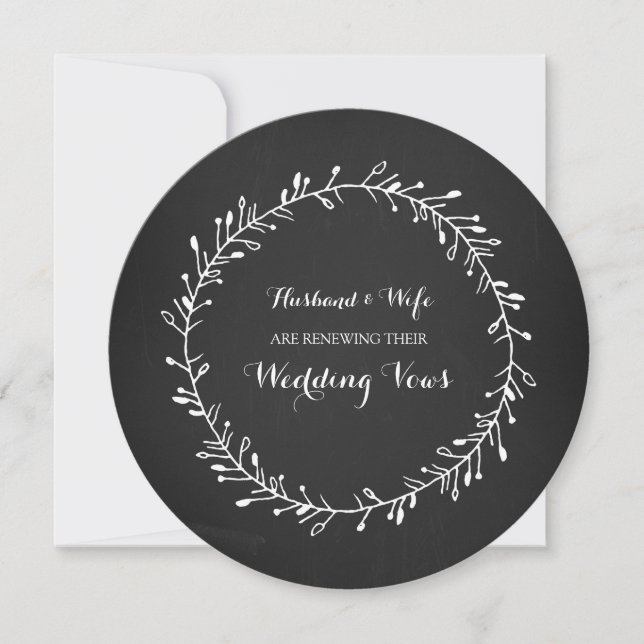 Invitation Rustique Vintage Chalkboard Vow Renouvellement Inv (Devant)