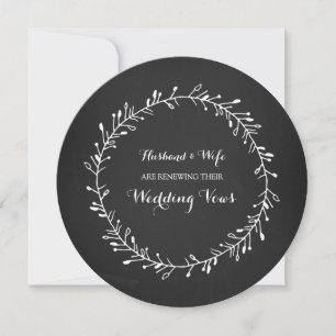 Invitation Rustique Vintage Chalkboard Vow Renouvellement Inv