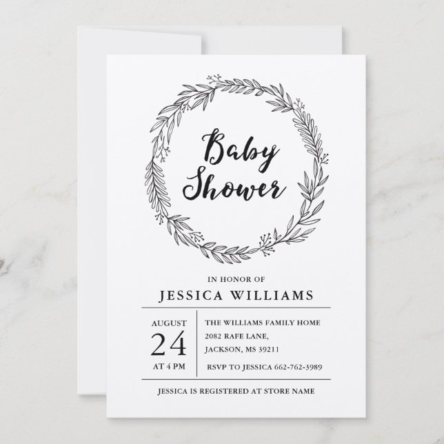 Invitation rustique vintage de baby shower de (Devant)