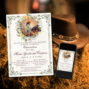 Invitation Rustique Vintage Espagnol Mes Quinze Quinceañera