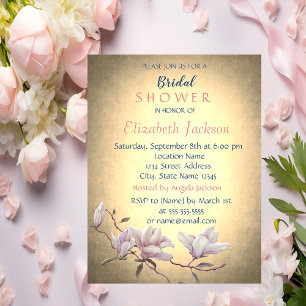 Invitation Rustique Vintage Fleur, Magnolia Baby Shower de Ma