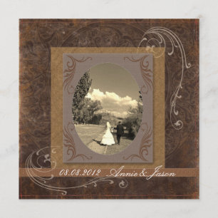 Invitation rustique western country steampunk mariage