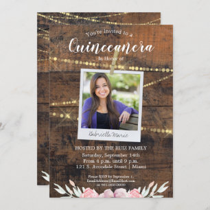 Invitation Rustique Western Quinceañera 15ème anniversaire Ph