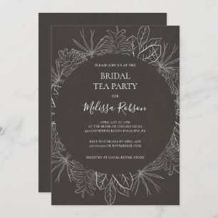 Invitation Rustique Winter Charcoal Bridal Tea Par