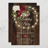 Rustique Woodsy Lighted Wreath 30e fête d'annivers