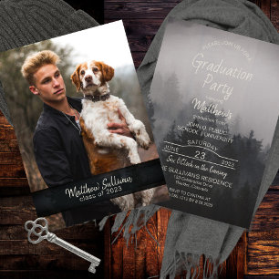 Invitation Rustique Woodsy moderne   Photo Graduation Party