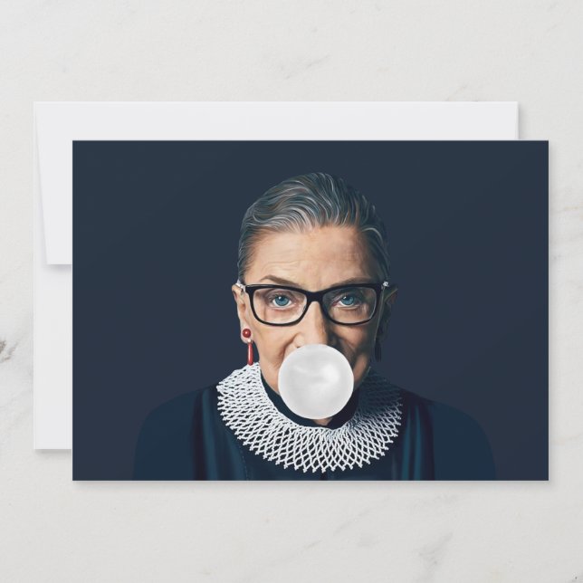 Invitation Ruth Bader Ginsburg Blown White Buble gomme (Devant)
