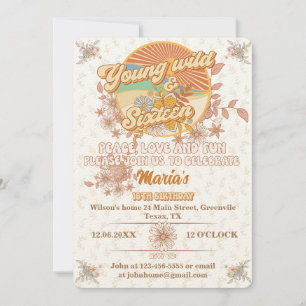 Invitation Rythme rétro le 16ème anniversaire super ultime