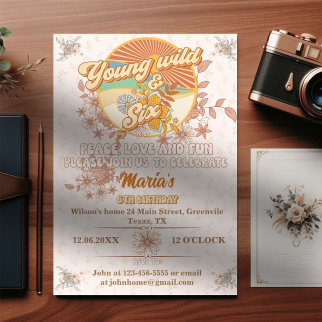 Invitation Rythme rétro le 6ème anniversaire super (Créateur téléchargé)