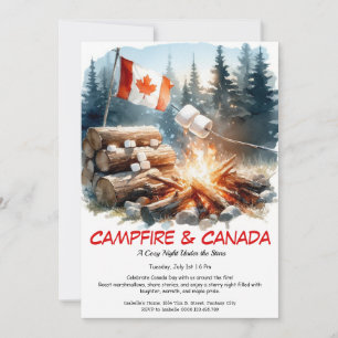 Invitation S’mores, Histoires & Étoiles Fête du Canada Feu
