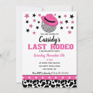 Invitation Sa Dernière soirée de bachelorette Rodeo Disco