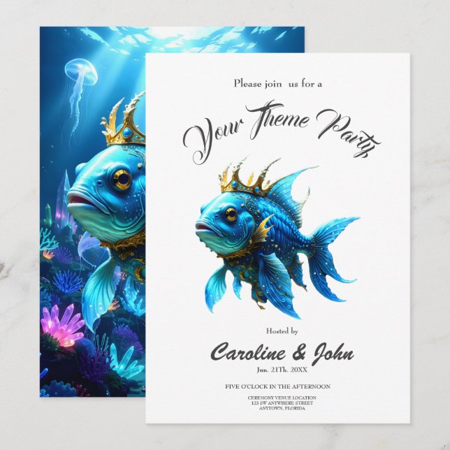 Invitation Sa Majesté Poissonnière (Devant / Derrière)