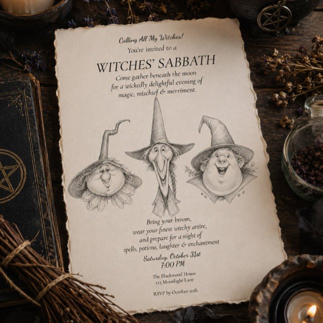 Invitation Sabbat de sorcières Halloween (Créateur téléchargé)