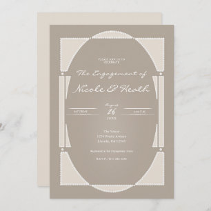 Invitation Sable Beige Embellisté Pearls Party