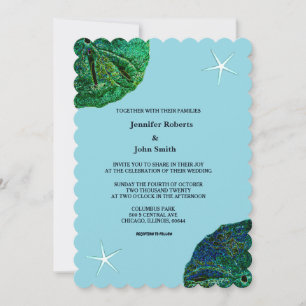 Invitation Sable Dollar Bleu Sanddollar Plage Starfish Mariag