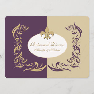 Invitation Sable d'or et événement de Purple Fleur de Lis