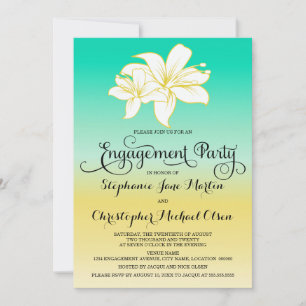 Invitation Sable et mer Hibiscus Couleur Ombre Partie d'engag