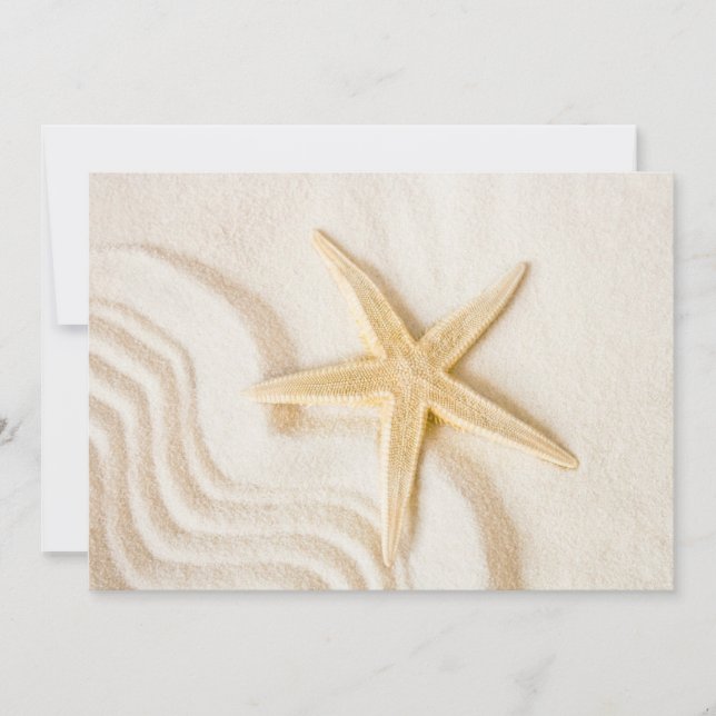 Invitation Sable et Starfish couleur neutre naturelle (Devant)