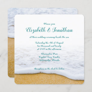 Invitation Sable et Surf Cérémonie Décontractée Mariage Invit