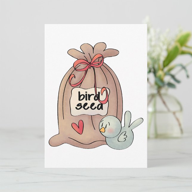 Invitation Sac à graines d'oiseaux avec cou et coeur (Créateur téléchargé)