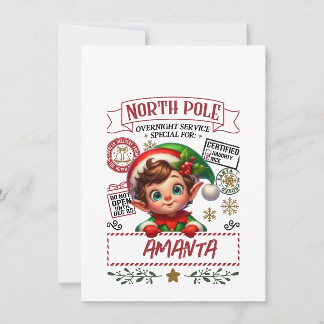 INVITATION SAC CADEAU DE NOËL AVEC VOTRE NOM C (Devant)