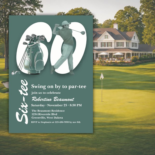 Invitation Sac Cadeaux de Golf Vert Classique 60e Anniversair (Créateur téléchargé)