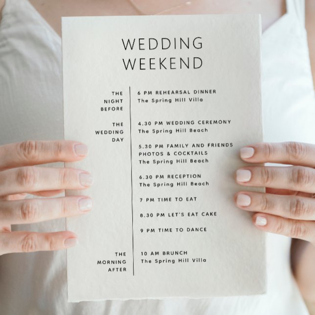 Invitation Sac de bienvenue de mariage. Calendrier de fin de  (Créateur téléchargé)