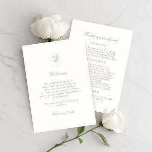 Invitation Sac de bienvenue de mariage Calendrier de l'itin