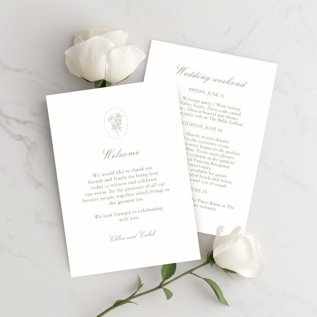 Invitation Sac de bienvenue de mariage | Calendrier de l'itin (Créateur téléchargé)