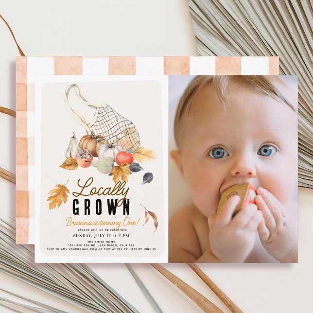 Invitation Sac de marché cultivé localement Automne Photo 1er (Créateur téléchargé)