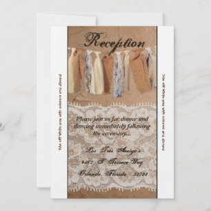 Invitation Sac en papier kraft avec dentelle en toile de jute