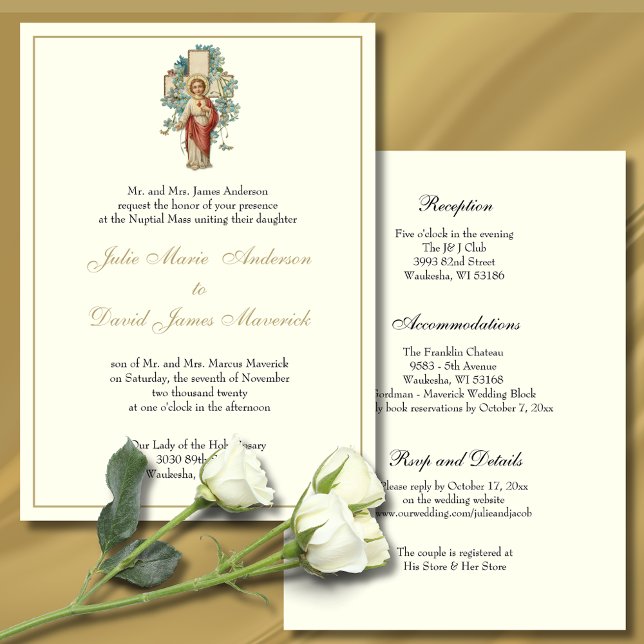 Invitation Sacré Coeur de Jésus Mariage catholique Combo (Créateur téléchargé)