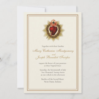 Invitation Sacred Heart Catholic Wedding