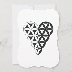 Invitation Sacred Heart - Coeur de vie, Dual-Wh/Bl.