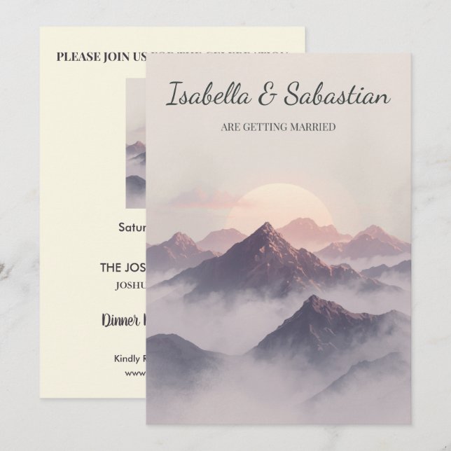 Invitation Sacred Horizon Spiritual Boho Wedding (Devant / Derrière)