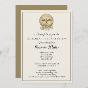 Invitation Sacrement de confirmation du Saint-Esprit catholiq