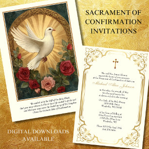 Invitation Sacrement de la prière Rose de la colombe de confi