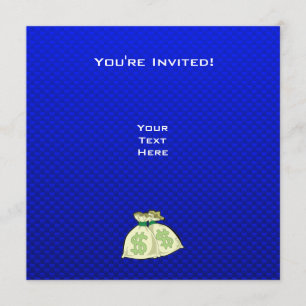 Invitation Sacs d'argent;Bleu