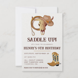 Invitation Saddle Up ! Il est temps de fêter ça ! Anniversair