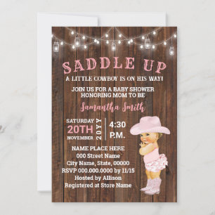 Invitation SaddUp a Little Cowgirl est son Baby shower Way