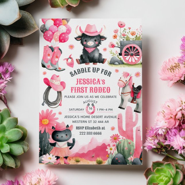 Invitation Saddup Cowgirl Premier Rodéo Occident Anniversaire (Créateur téléchargé)