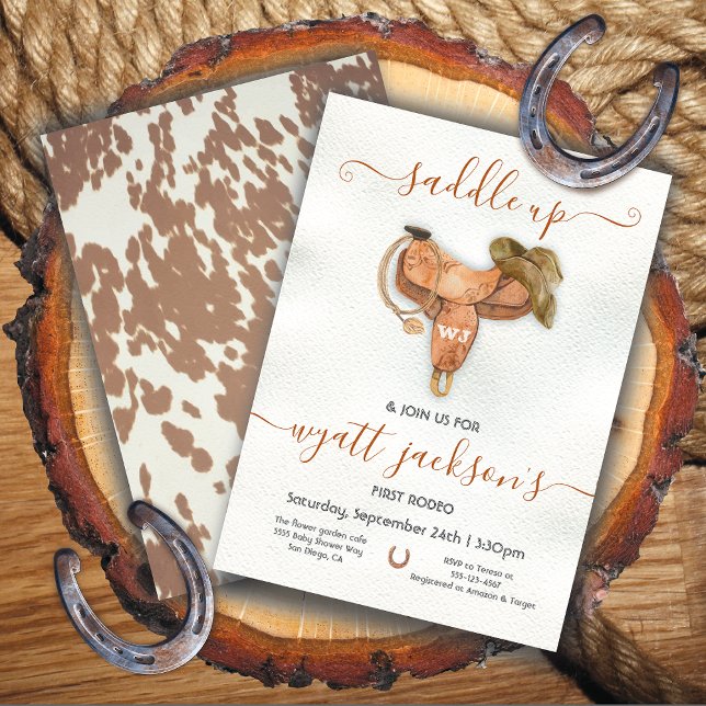 Invitation Saddup First Rodeo Cowboy fête d'anniversaire (Créateur téléchargé)