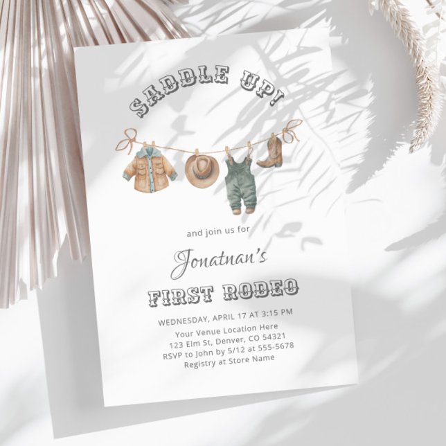 Invitation Saddup Little Cowboy Premier Rodéo Anniversaire (Créateur téléchargé)
