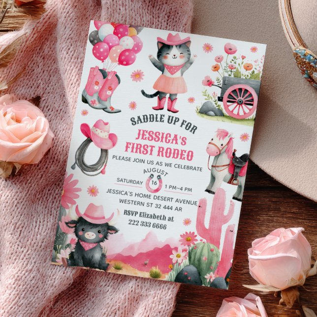 Invitation Saddup Premier Rodéo Western Cowgirl Anniversaire (Créateur téléchargé)