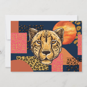 Invitation Safari Abstrait moderne Cheetah