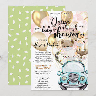 Invitation Safari Amis Genre Neutre Conduite Par Baby shower