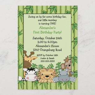 Invitation Safari amusant 1er anniversaire