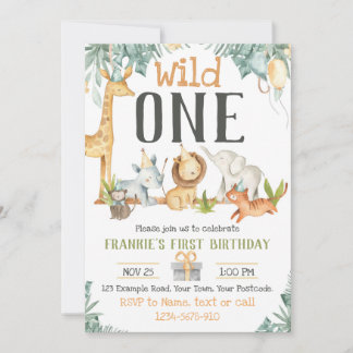 Invitation Safari animal bébé